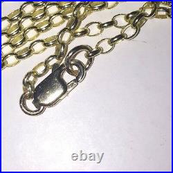 100% Genuine 9k Solid Yellow Gold Belcher Chain Secure Parrot Clasp 80cm