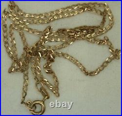 100% Genuine 9k Solid Yellow Gold Curb Flat Link Necklace Chain 43.5 cm