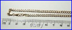 100% Genuine 9k Solid Yellow Gold Curb Link Fine Necklace Chain 55cm