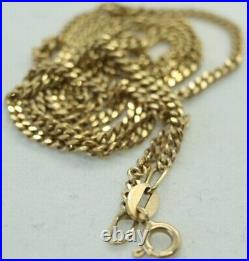 100% Genuine 9k Solid Yellow Gold Curb Link Strong Necklace Chain 50cm