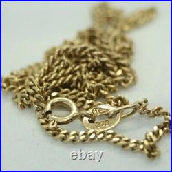 100% Genuine 9k Solid Yellow Gold Curb Link Strong Necklace Chain 50cm