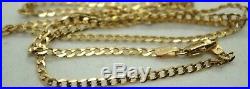 100% Genuine 9k Solid Yellow Gold Diamond Cut Curb Link Chain 45.5 cm
