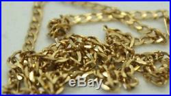 100% Genuine 9k Solid Yellow Gold Diamond Cut Curb Link Chain 45.5 cm