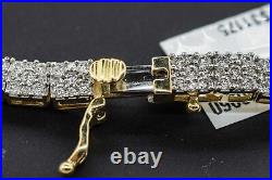 10K Solid Yellow Gold and Diamond 9.00 CT Rope Chain Bracelet