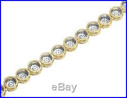 10K Yellow Gold Genuine Diamond Cluster 6 MM Chain Necklace 9 ct 24