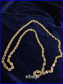 10kt NOT 9ct Yellow Gold 4mm Rope Chain Necklace Brand New