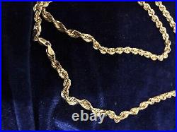 10kt NOT 9ct Yellow Gold 4mm Rope Chain Necklace Brand New