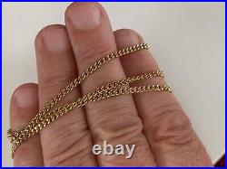 11 9CT GOLD CHAIN NECKLACE flat curb type GOOD QUALITY TIGHT LINKED 7.3 Grams