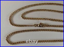 11 9CT GOLD CHAIN NECKLACE flat curb type GOOD QUALITY TIGHT LINKED 7.3 Grams