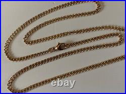 11 9CT GOLD CHAIN NECKLACE flat curb type GOOD QUALITY TIGHT LINKED 7.3 Grams