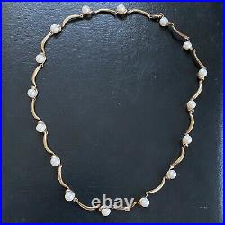 14.6g VINTAGE 9ct GOLD CULTURED PEARL NECKLACE Chain 16