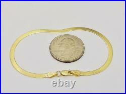 14K 7 3mm Solid Yellow Gold Ladies High Polish Herringbone Bracelet