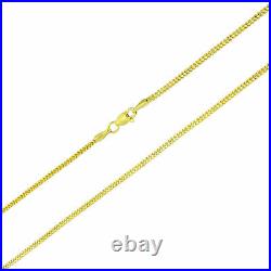 14K Yellow Gold 1.5mm Foxtail Box Franco Wheat Chain Pendant Necklace 14-24