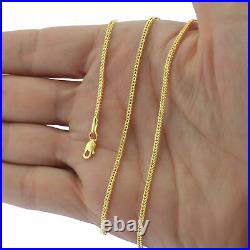 14K Yellow Gold 1.5mm Foxtail Box Franco Wheat Chain Pendant Necklace 14-24