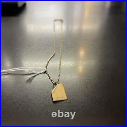 14ct gold chain 9ct gold scroll paper diamond pendant (cwl3670)