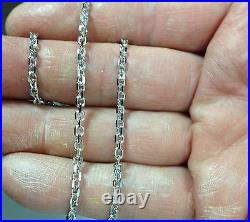 14k White Gold Cable Link Pendant Chain/Necklace 20 1 mm WCAB030