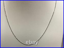 14k White Gold Cable Link Pendant Chain/Necklace 20 1 mm WCAB030