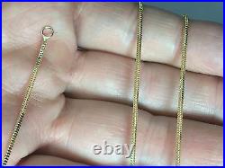 14k Yellow Gold 16 MILANO Snake Pendant Chain Necklace 1.8 gram 1.1 MM MIL010