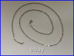 14kt White Gold Cable Link Pendant Chain/Necklace 20 1.1 mm 1.8 grams WLCAB030