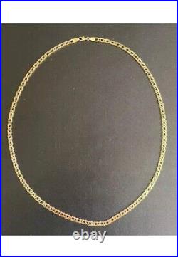 15.4gs Double Curb Link 9 ct Gold Necklace Length 61cm
