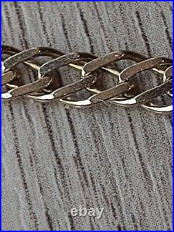 15.4gs Double Curb Link 9 ct Gold Necklace Length 61cm