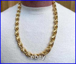 15mm Gold 9ct GF 3D Tulip Chain Super Heavy Gift Men Gents Women Chunky Filled