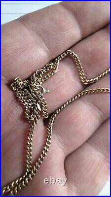 18.5 Inch 9ct Gold Flat Curb Chain/Necklace 6.6 Grams Not Scrap
