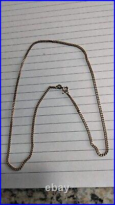 18.5 Inch 9ct Gold Flat Curb Chain/Necklace 6.6 Grams Not Scrap