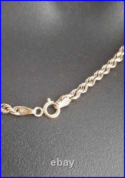 18 9CT GOLD ROPE NECKLACE CHAIN. 5g WEIGHT 3MM