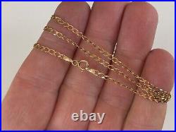 18 9CT Gold Chain Necklace flat curb type 2mm wide weighs lightweight 2.2 GARM