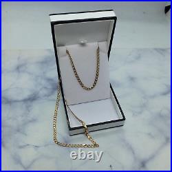 18 9ct Gold 3mm Curb Chain with 10mm Trigger clasp weight 4.9 grams Boxed