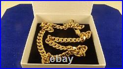 18 HOLLOW 9ct Gold CURB CHAIN NECKLACE 18gr Hm 8mm linkRRP £1000 4vv