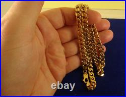 18 HOLLOW 9ct Gold CURB CHAIN NECKLACE 18gr Hm 8mm linkRRP £1000 4vv