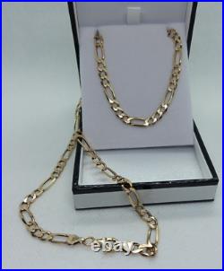 19 9ct Gold 3x1 Figaro Chain 11 Grams 11mm Lobster Clasp Boxed