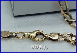 19 9ct Gold 3x1 Figaro Chain 11 Grams 11mm Lobster Clasp Boxed