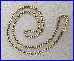 1975 VINTAGE 9ct YELLOW GOLD CURB CHAIN NECKLACE 47cm 18in 13.75g unisex