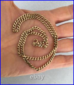 1975 VINTAGE 9ct YELLOW GOLD CURB CHAIN NECKLACE 47cm 18in 13.75g unisex