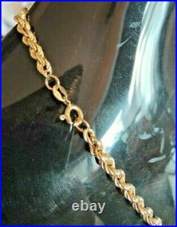 20 9ct yellow gold Rope chain, Full UK Hallmarks FREE Insured postage #xX