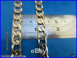 20seriously Heavy Curb Link Solid 9ct Gold Chain Full Uk Hallmark