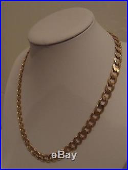 21.25in LONDON HM GLEAMING 9.4 mm WIDE HEAVY 9 ct GOLD CURB Chain NECKLACE 55.5g