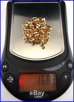 (21) 9ct Gold Belcher Link Neck Chain (16.83g) Hallmarked 9k 375