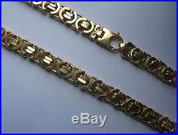 22 8.5mm thick 9ct Gold Byzantine Chain 92g
