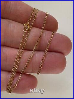 22 9CT Gold Chain Necklace flat curb type weighs lightweight fine Link 2. 1 grm