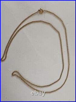 22 9CT Gold Chain Necklace flat curb type weighs lightweight fine Link 2. 1 grm