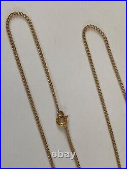 22 9CT Gold Chain Necklace flat curb type weighs lightweight fine Link 2. 1 grm