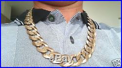 22seriously Heavy Very Big Curb Link Solid 9ct Gold Chain Full Uk Hallmark