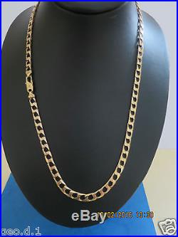 22VERY HEAVY SQUARE CURB LINK SOLID 9CT GOLD CHAIN FULL UK HALLMARK