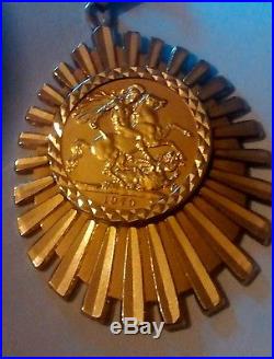 22ct Gold full sovereign 1979 9ct gold necklace pendant chain 19.5g not scrap
