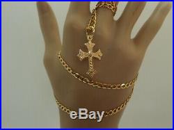 22in 9ct GOLD CRUCIFIX CROSS and CHAIN 9ct GOLD CURB CHAIN NECKLACE 3.5mm 7.6gms