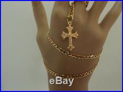22in 9ct GOLD CRUCIFIX CROSS and CHAIN 9ct GOLD CURB CHAIN NECKLACE 3.5mm 7.6gms